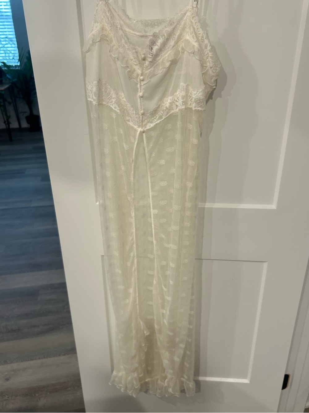 Auden Sheer Lace Chemise - Cream